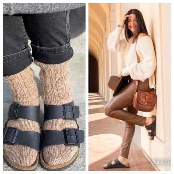 NWT Birkenstock Arizona Birko-Flor Black 2-Strap Sandal - Picture 4 of 12